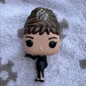 Funko Black Dress Female Figure with Brown Hair and Silver Tiara